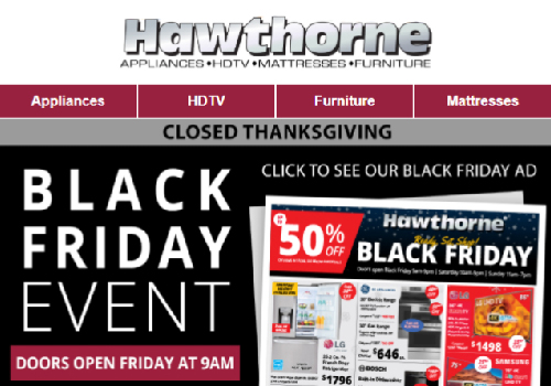 Hawthorne Black Friday Email