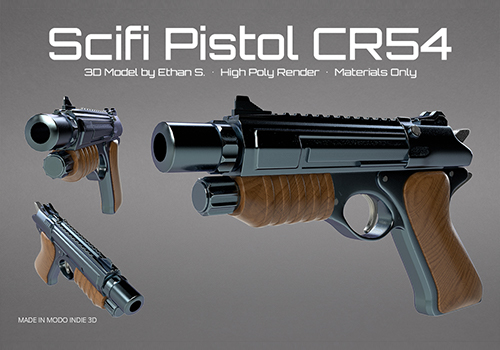 CR54 Sci-Fi Pistol – 3D Model